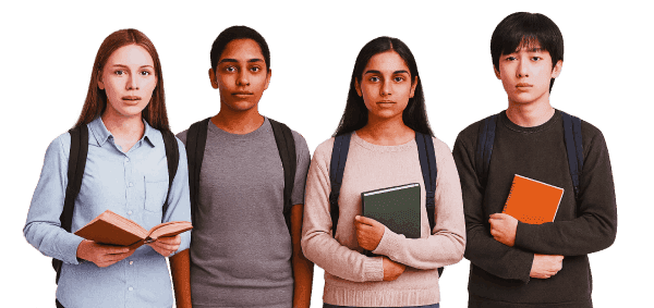 Diverse students engaged in learning